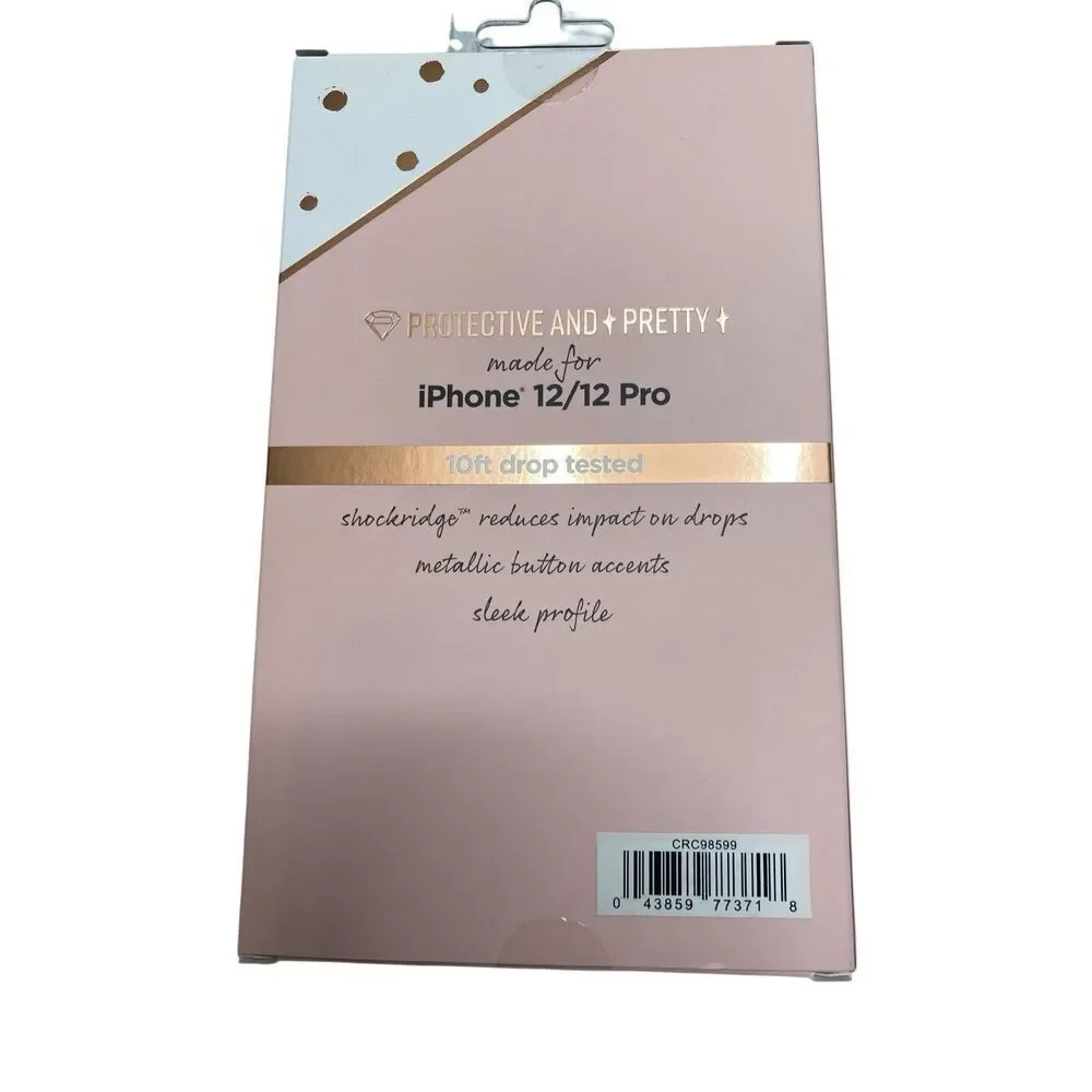 Fellowes iPhone 12 12 Pro Case Glitter Pink Purple Ombre Shockridge 10ft Drop
